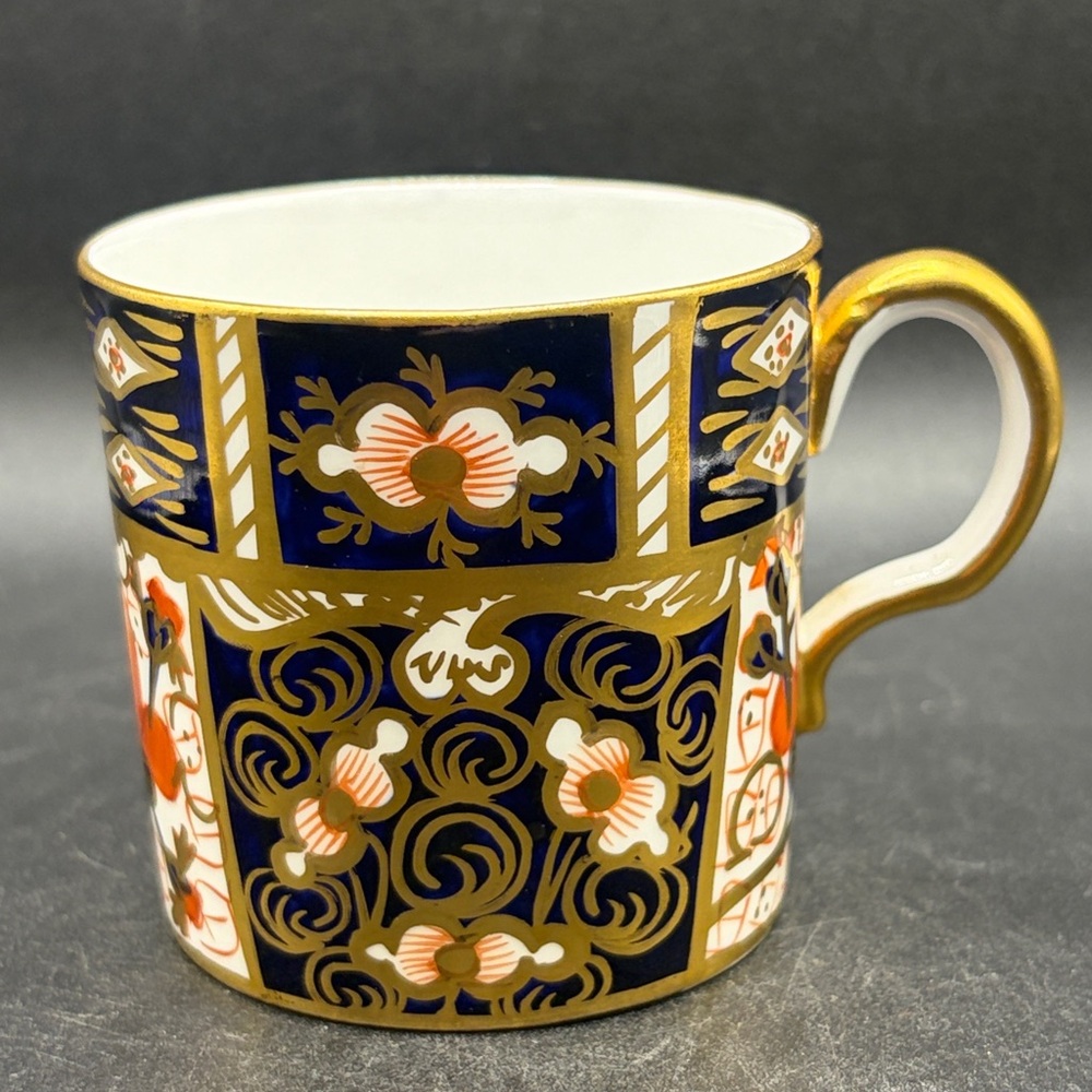 Vintage Royal Crown Derby Imari 2451 Porcelain Hand Painted Demitasse Cup